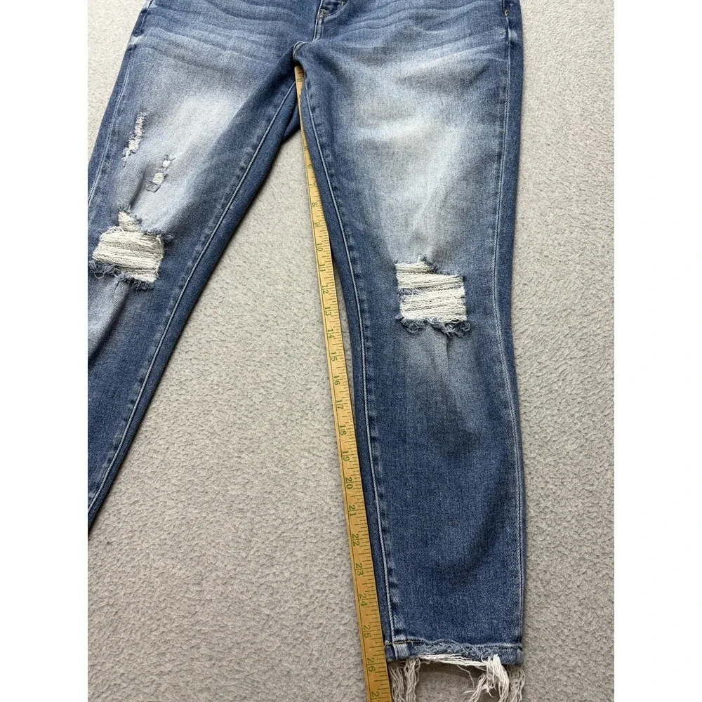 BKE‎ Gabby Jeans Womens Size 30 Blue High Rise Curvy Fit Ankle Skinny Distressed